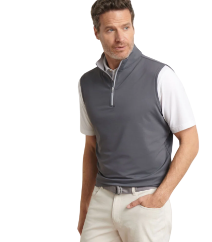 Peter Millar Men's Galway Stretch Loop Terry Quarter-Zip Vest