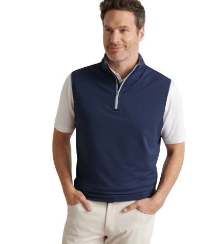 Peter Millar Men's Galway Stretch Loop Terry Quarter-Zip Vest